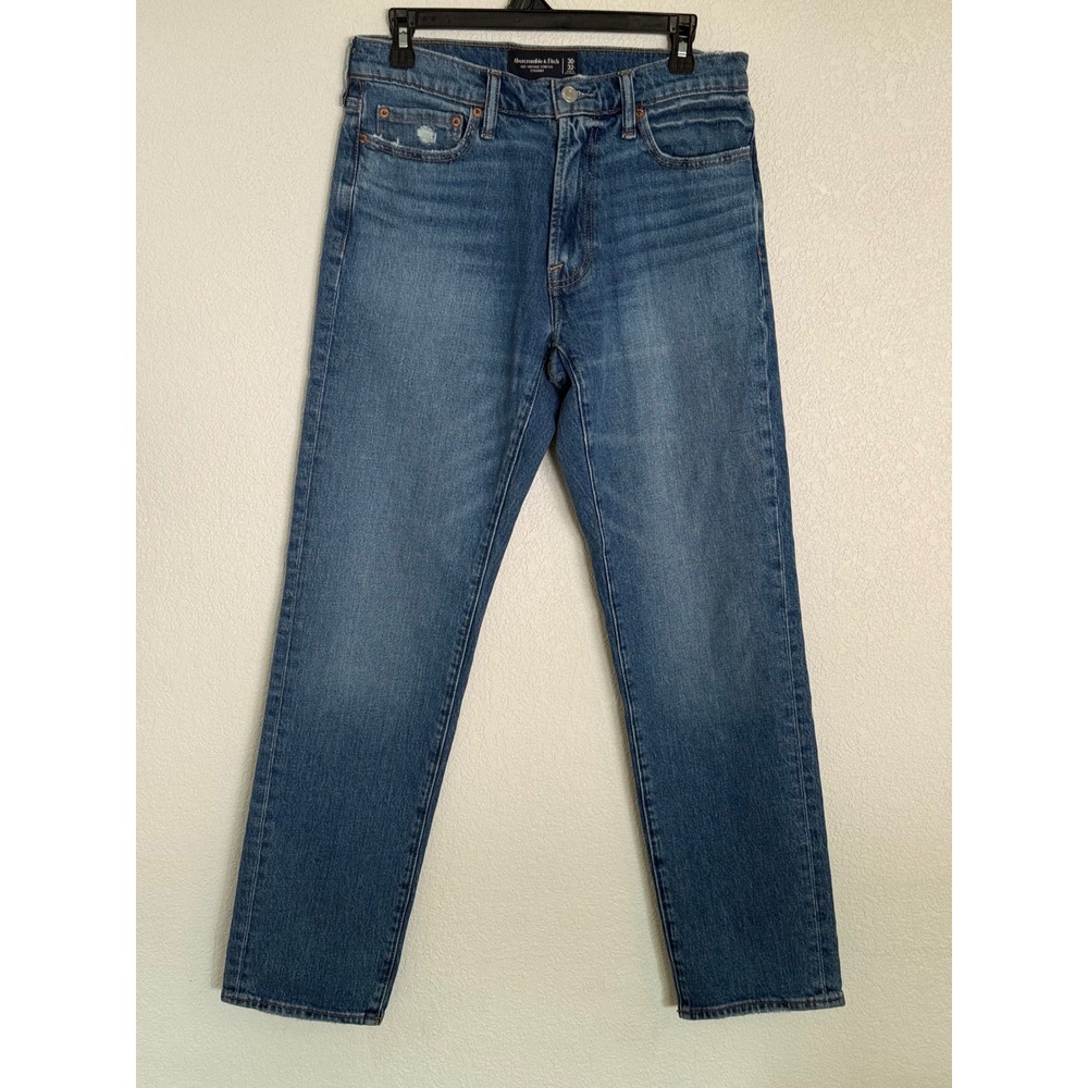 Abercrombie & Fitch Vintage Stretch Straight Jeans Blue Medium Wash 30W 30L